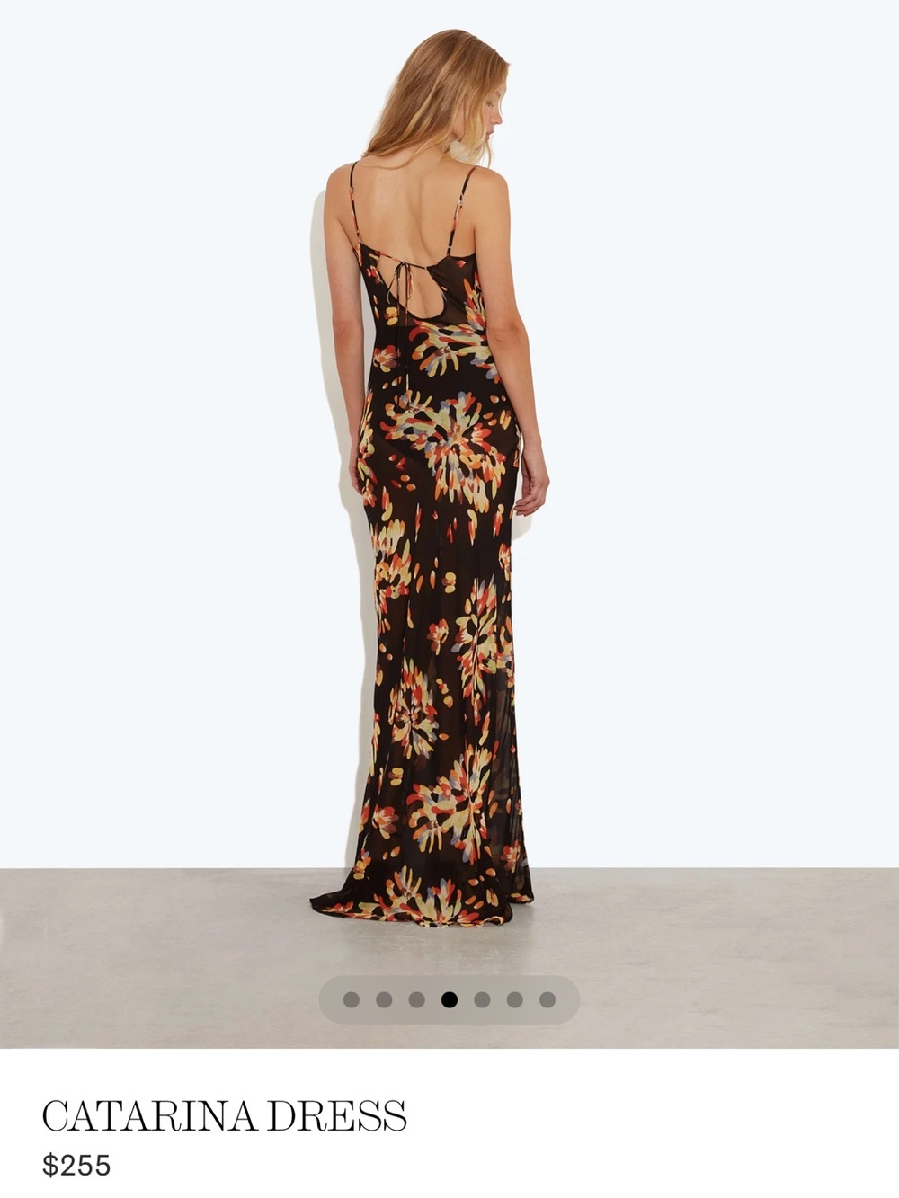 Rat & Boa Catarina Black Sheer Floral Slip Dress with Multicolor Floral Print - Picture 5 of 5